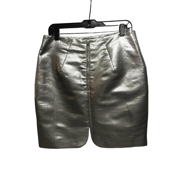 H&M Silver Metallic Skirt with Pockets Size 12 - Picture 11 of 15